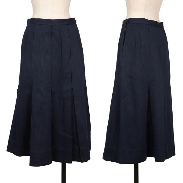 45rpm 45R Indigo Dyed Cotton Pleated Skirt Navy 2 K-153620_001