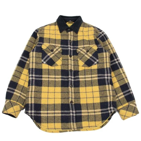 45rpm 45R Lining Padding Quilted Shirt Jacket Yellow,Navy 5 K-153622_001