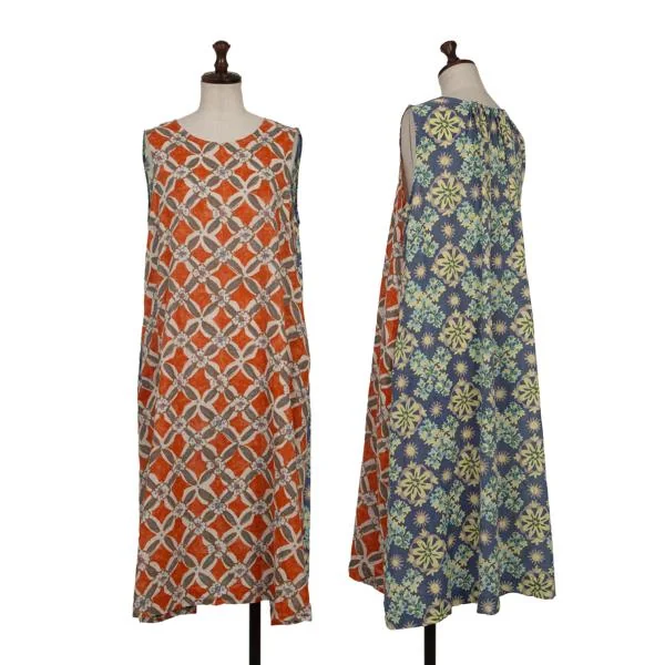 45rpm 45R Cotton Floral Sleeveless Dress Orange,Blue 0 K-153623_001