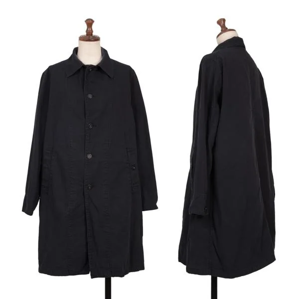 45rpm 45R Cotton Stainless Steel Collar Coat Navy 2 K-153631_001
