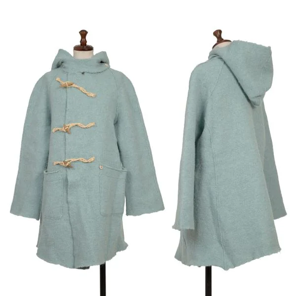 45rpm 45R Wool Alpaca Fulling Knit Duffle Coat Sky blue 1 K-153633_001