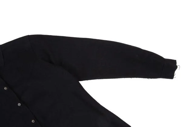 ジルサンダーJIL SANDER ウール断ち切りデザインシャツ 紺36 K-153636_005