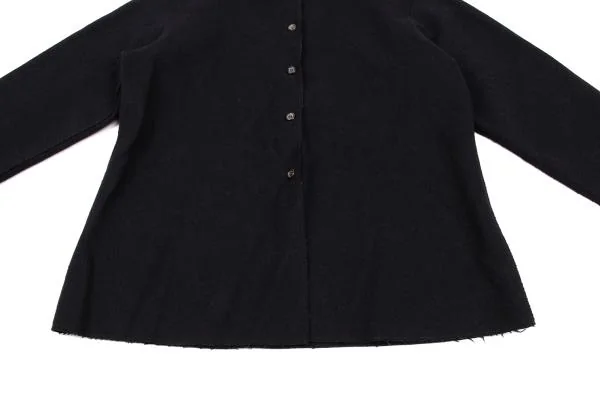ジルサンダーJIL SANDER ウール断ち切りデザインシャツ 紺36 K-153636_007
