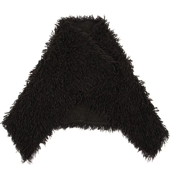 コムデギャルソンCOMME des GARCONS フリンジボタンレスニットベスト 焦げ茶M位 K-153637_002