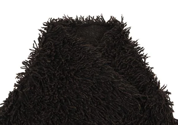 コムデギャルソンCOMME des GARCONS フリンジボタンレスニットベスト 焦げ茶M位 K-153637_003