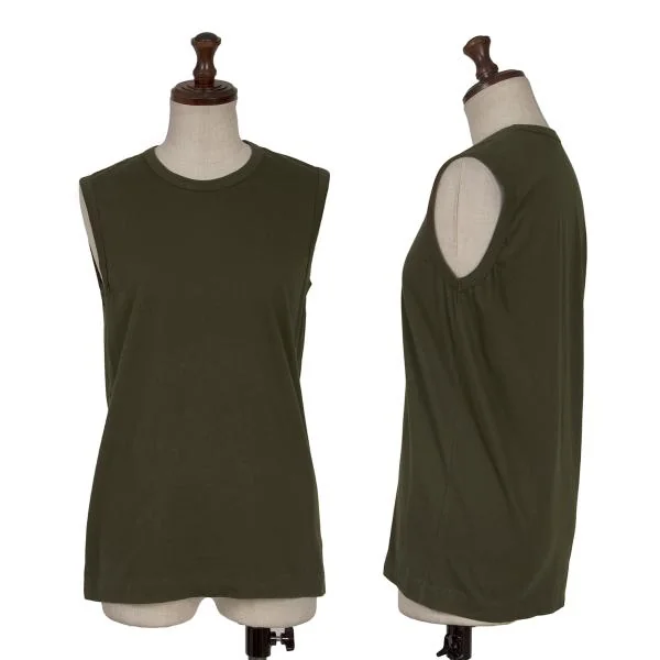COMME des GARCONS Cotton Tank Top Khaki S-M K-153641_001