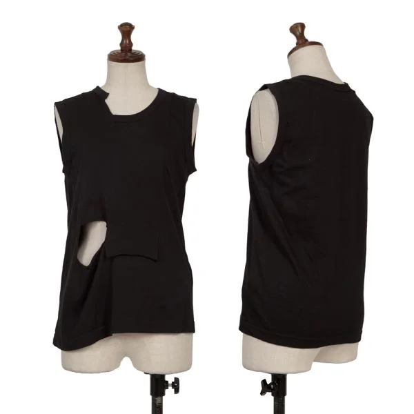 COMME des GARCONS Cotton Cutting Design Tank Top Black S K-153646_001