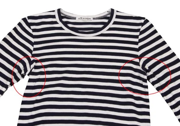 コムデギャルソンCOMME des GARCONS コットンボーダーカットソー 紺オフS K-153655_003