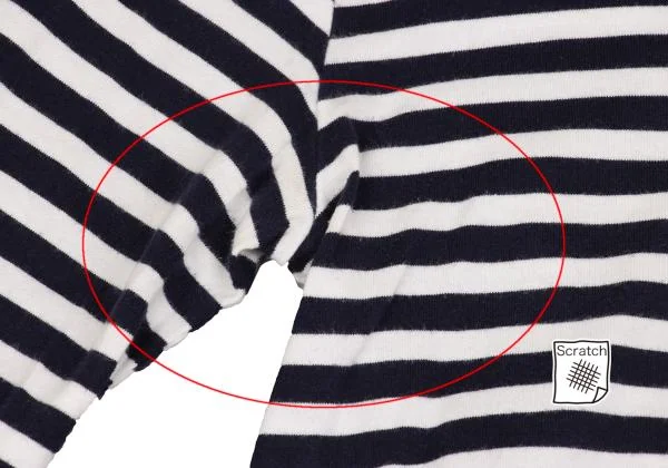 コムデギャルソンCOMME des GARCONS コットンボーダーカットソー 紺オフS K-153655_004