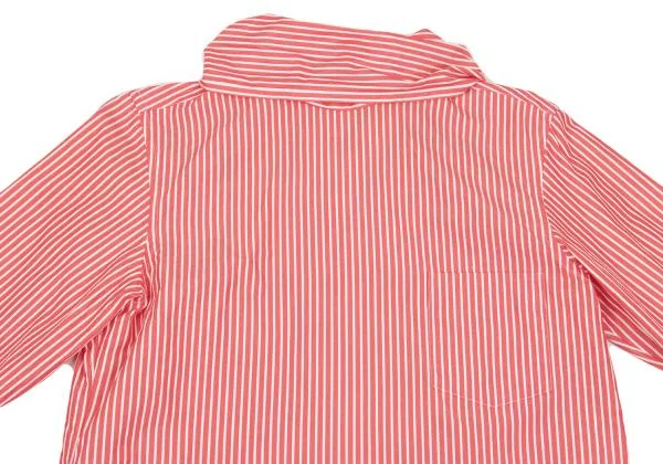 コムデギャルソンCOMME des GARCONS タイネックストライプバックボタンブラウス 赤白M K-153667_003