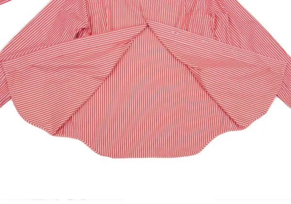 コムデギャルソンCOMME des GARCONS タイネックストライプバックボタンブラウス 赤白M K-153667_012