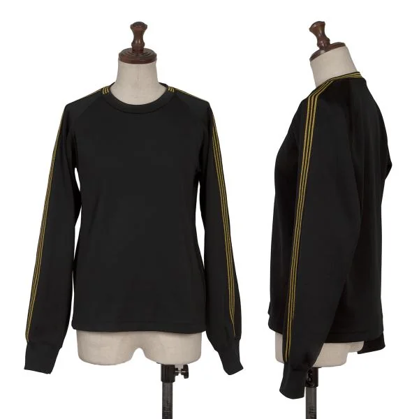 COMME des GARCONS Lame Line Sleeve Poly T shirt Black S-M K-153671_001