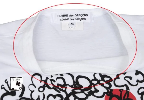 コムコム コムデギャルソンCOMME des GARCONS グラフィックプリントTシャツ オフXS K-153691_006