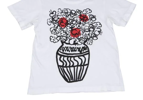 コムコム コムデギャルソンCOMME des GARCONS グラフィックプリントTシャツ オフXS K-153691_009
