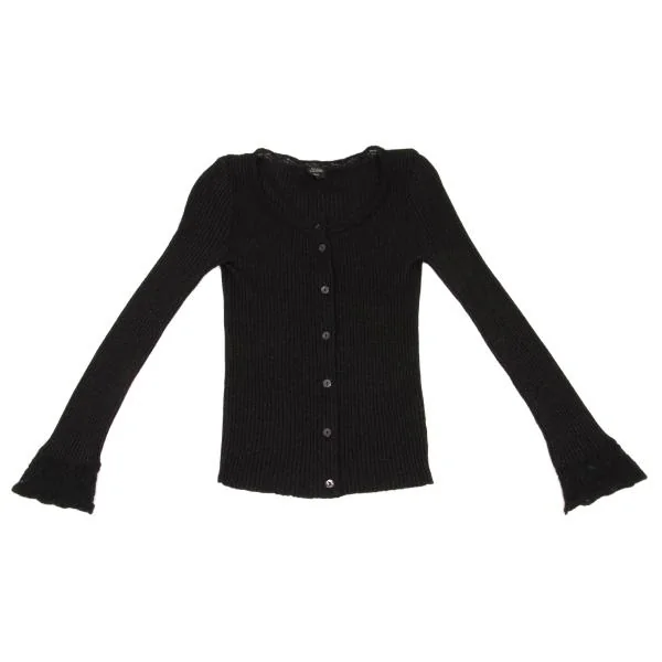ジャンポールゴルチエ ファムJean Paul GAULTIER FEMME レーヨン混グリッターリブニットカーディガン 黒40 K-153720_002