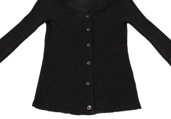 ジャンポールゴルチエ ファムJean Paul GAULTIER FEMME レーヨン混グリッターリブニットカーディガン 黒40 K-153720_008