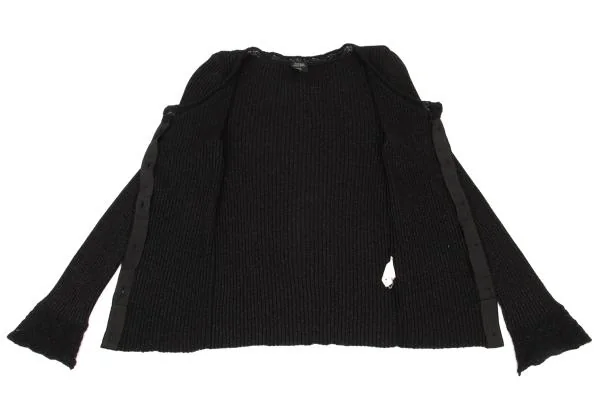 ジャンポールゴルチエ ファムJean Paul GAULTIER FEMME レーヨン混グリッターリブニットカーディガン 黒40 K-153720_009