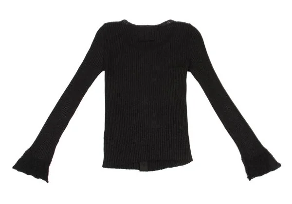 ジャンポールゴルチエ ファムJean Paul GAULTIER FEMME レーヨン混グリッターリブニットカーディガン 黒40 K-153720_010