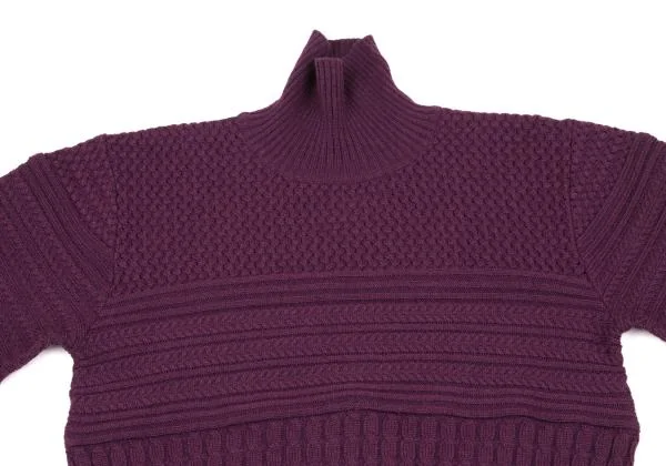 KENZO Composition Switching Turtleneck Knit Sweater K-153733_003