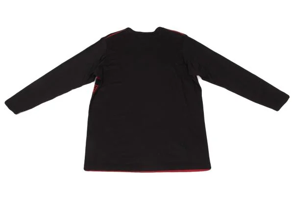 ヨウジヤマモト プールオムYohji Yamamoto POUR HOMME 着る服ないのプリントカットソー 黒赤3 K-153744_010