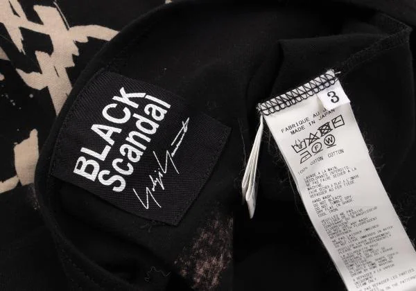 ブラックスキャンダル ヨウジヤマモトBLACK Scandal Yohji Yamamoto 我が子はバックプリントTシャツ 黒ベージュ3 K-153745_010