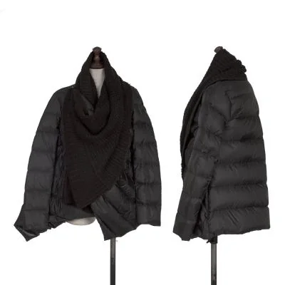 PATRIZIA PEPE Mohair Knit Docking Design Down Jacket