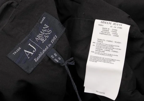 アルマーニジーンズARMANI JEANS コットンストレッチ1Bジャケット 黒46 K-153781_018