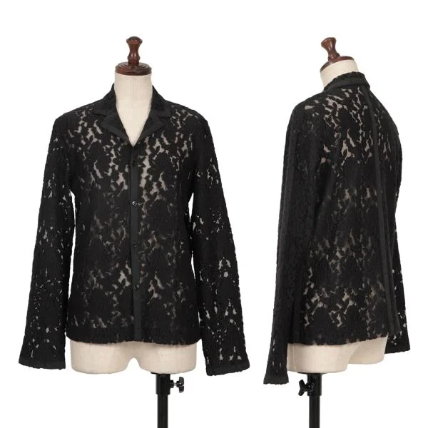 tricot COMME des GARCONS Floral Embroidery Mesh Jacket Black S-M K-153790_001
