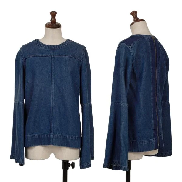 DENHAM Flare Sleeve Denim Blouse Indigo XS K-153799_001
