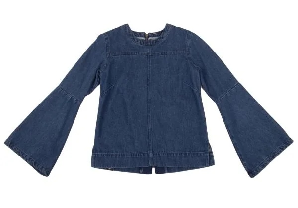 DENHAM Flare Sleeve Denim Blouse K-153799_002