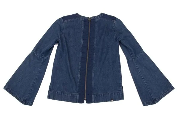 DENHAM Flare Sleeve Denim Blouse K-153799_008