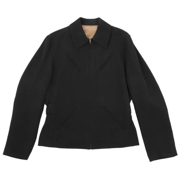 ジャンポールゴルチエ クラシックJean Paul GAULTIER CLASSIQUE レーヨンウール片玉ポケットデザインスウィングトップ 黒48 K-153800_001