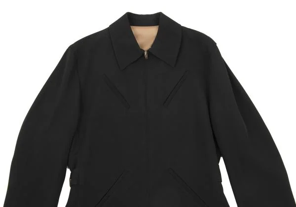 ジャンポールゴルチエ クラシックJean Paul GAULTIER CLASSIQUE レーヨンウール片玉ポケットデザインスウィングトップ 黒48 K-153800_002