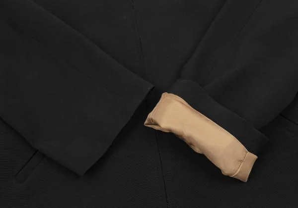 ジャンポールゴルチエ クラシックJean Paul GAULTIER CLASSIQUE レーヨンウール片玉ポケットデザインスウィングトップ 黒48 K-153800_007