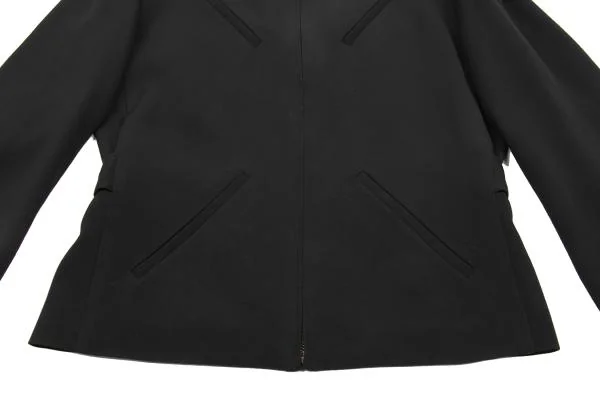 ジャンポールゴルチエ クラシックJean Paul GAULTIER CLASSIQUE レーヨンウール片玉ポケットデザインスウィングトップ 黒48 K-153800_008