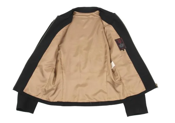 ジャンポールゴルチエ クラシックJean Paul GAULTIER CLASSIQUE レーヨンウール片玉ポケットデザインスウィングトップ 黒48 K-153800_010