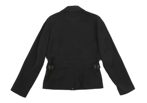 ジャンポールゴルチエ クラシックJean Paul GAULTIER CLASSIQUE レーヨンウール片玉ポケットデザインスウィングトップ 黒48 K-153800_011