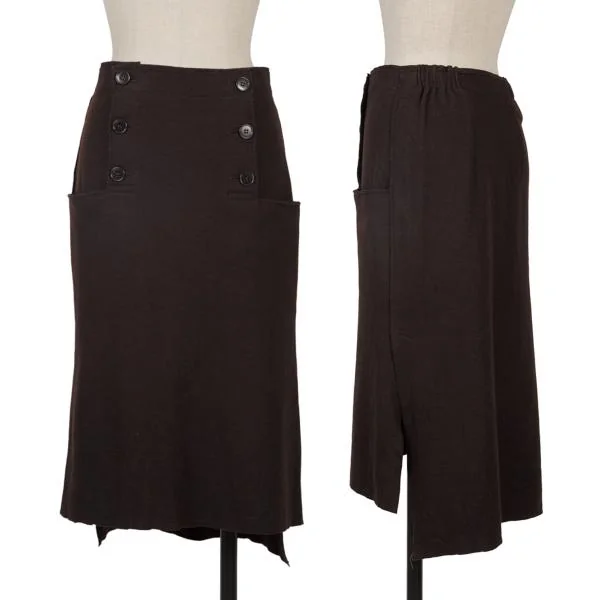 sunao kuwahara I.S. Wool Felt Design Sailor Skirt Brown S-M K-153811_001