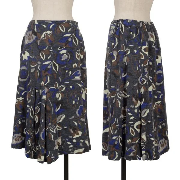 Plantation Floral Printed Knit Skirt Navy M K-153816_001