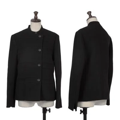 ISSEY MIYAKE FETE Front Switching Band Collar Wool Jacket