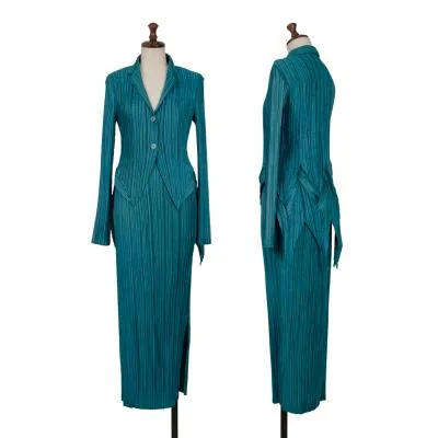 ISSEY MIYAKE FETE Pleated Shirt Jacket & Skirt
