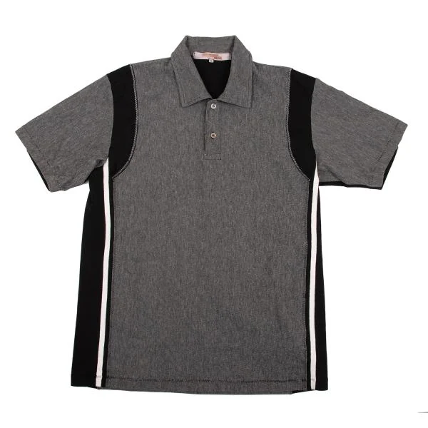JUNYA WATANABE MAN COMME des GARCONS Dyed Tape Embellished Polo Shirt Grey,Black M K-153910_001