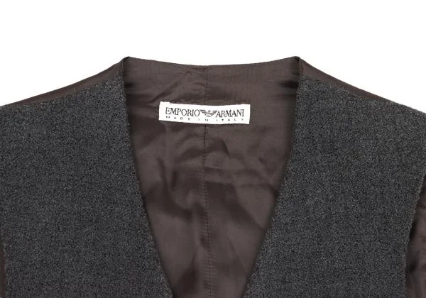 エンポリオアルマーニEMPORIO ARMANI ウール混パイルジレ グレー焦げ茶46 K-153916_003
