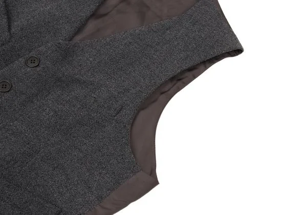 エンポリオアルマーニEMPORIO ARMANI ウール混パイルジレ グレー焦げ茶46 K-153916_004