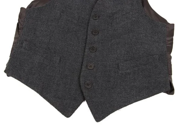 エンポリオアルマーニEMPORIO ARMANI ウール混パイルジレ グレー焦げ茶46 K-153916_005