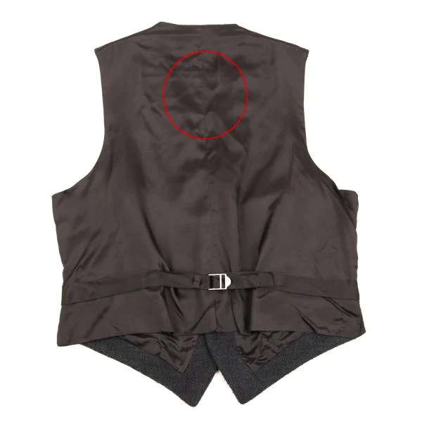 エンポリオアルマーニEMPORIO ARMANI ウール混パイルジレ グレー焦げ茶46 K-153916_010