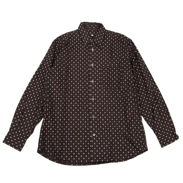HELMUT LANG Flower Print Cotton Shirt Brown 48 K-153925_001
