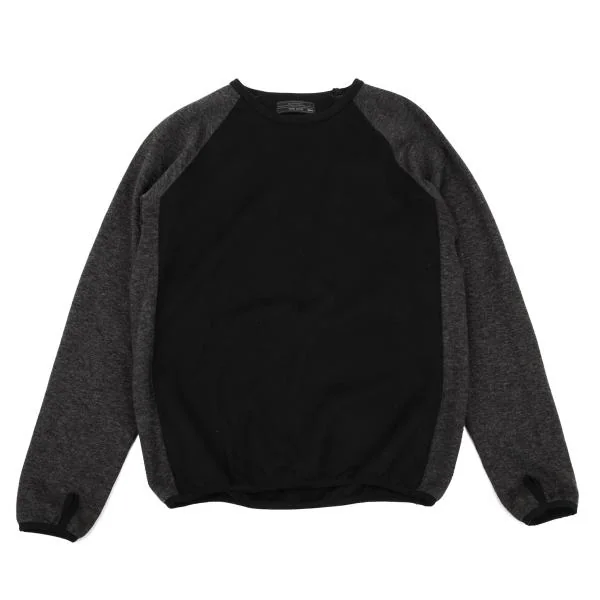 SOPHNET Raglan Switching Knit T shirt Black,Grey L K-153926_001