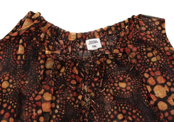 Jean Paul GAULTIER FEMME Multi Dot Lace Up Mesh Top K-153933_006