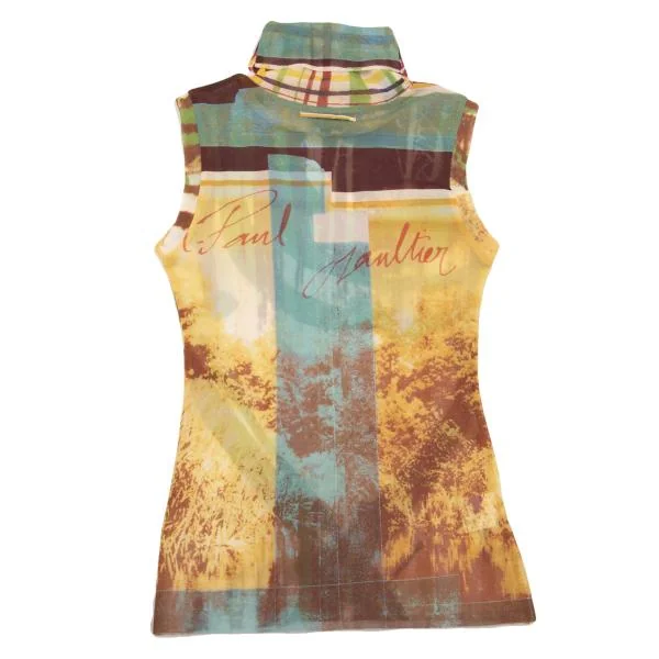 Jean Paul GAULTIER FEMME Graphic Mesh Turtleneck Sleeveless K-153934_010